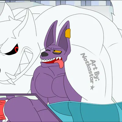 alexander talbain, beerus (dragon ball, dragon ball super) created by notkastar