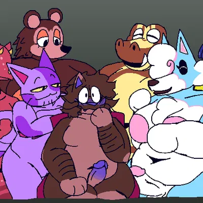 amber (felineflustered), ankha (animal crossing), bob (animal crossing) (animal crossing, nintendo) created by felineflustered