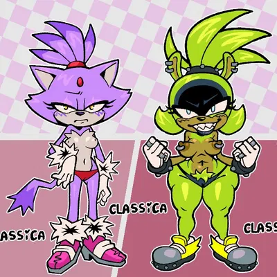 amy rose, blaze the cat, rouge the bat (archie comics, idw publishing) created by classica p