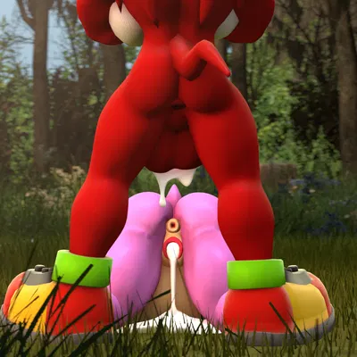 amy rose, knuckles the echidna (sega, sonic the hedgehog (series)) created by neotaurus