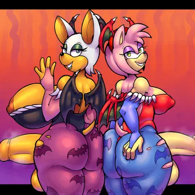 amy rose, lilith aensland, morrigan aensland (capcom, darkstalkers) created by dynamicfuncorner