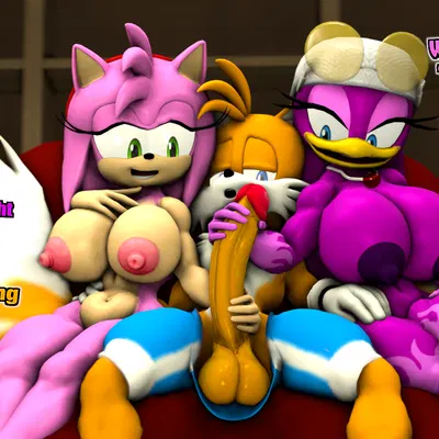 amy rose, miles prower, wave the swallow (sega, sonic riders) created by sarah dellen