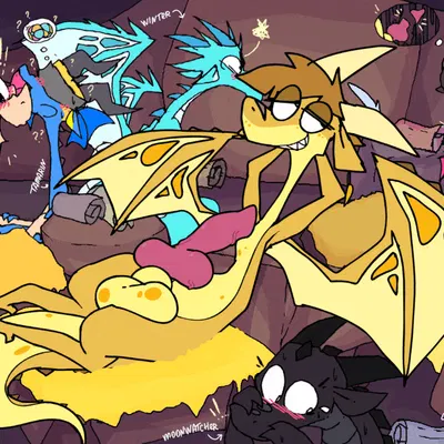 anemone (wof), kinkajou (wof), moonwatcher (wof) (mythology, wings of fire) created by roksim