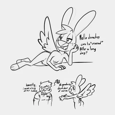 angel gabby, jonah whitman (angel hare, the east patch) created by snickersfool