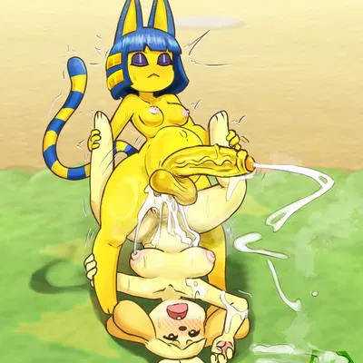 ankha (animal crossing), isabelle (animal crossing) (animal crossing, nintendo) created by souley69