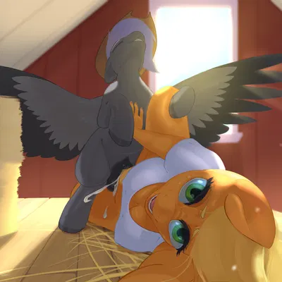 applejack (mlp), fan character, tempest streamrider (oc) (friendship is magic, hasbro) created by storyteller (artist)