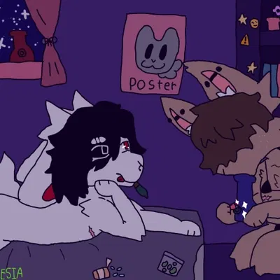 arlo (ambienesia), cain (ambienesia), monokuma (danganronpa, spike chunsoft) created by ambienesia