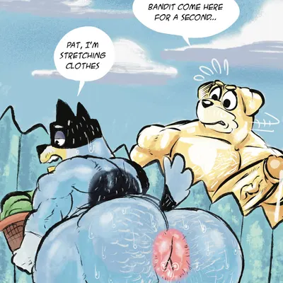 bandit heeler, pat (bluey) (bluey (series)) created by furryonline1