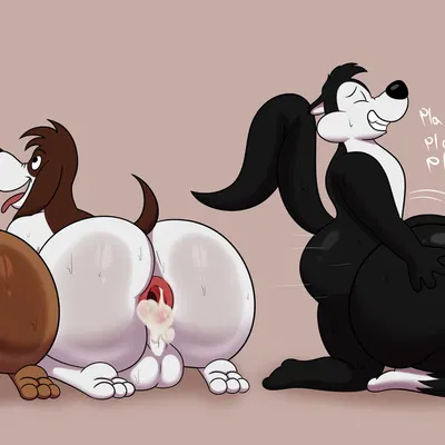 barnyard dawg, charlie dog, pepe le pew (looney tunes, warner brothers) created by colossalstars