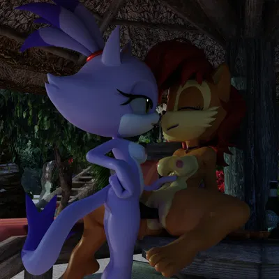 blaze the cat, sally acorn (archie comics, sega) created by rotalice2, thesimplethings