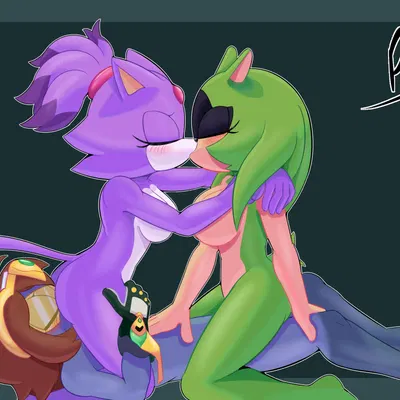 blaze the cat, scoped (bnuuyjournalist), surge the tenrec (idw publishing, sega) created by polsy