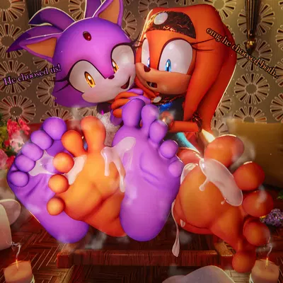 blaze the cat, tikal the echidna (sega, sonic adventure) created by 699mha