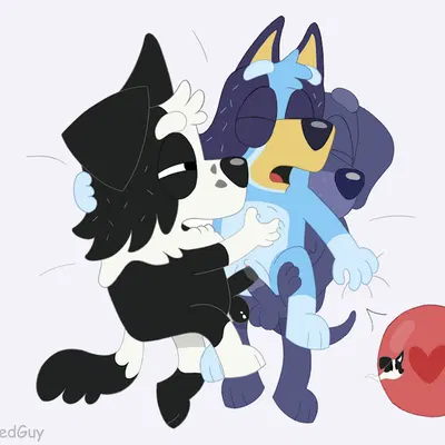 bluey heeler, jean-luc (bluey), mackenzie (bluey) (bluey (series)) created by slightlyarousedguy