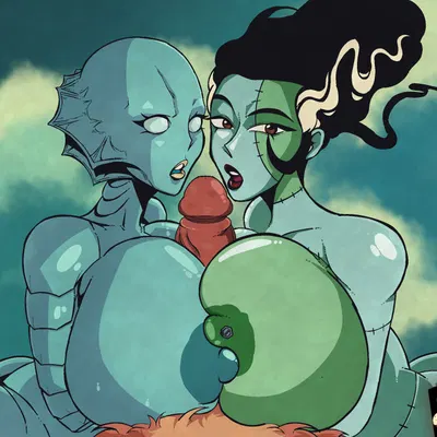 bride of frankenstein, nina mazursky, weasel (creature commandos) (creature commandos, dc comics) created by coombrain15