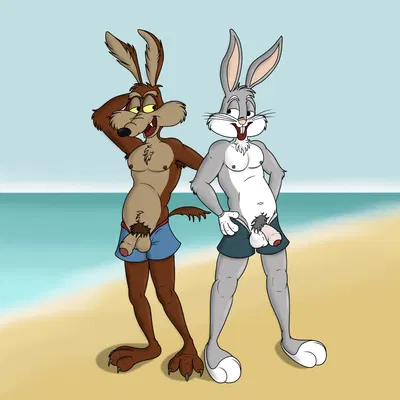 bugs bunny, wile e. coyote (looney tunes, warner brothers) created by rasik