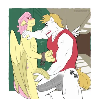bulk biceps (mlp), fluttershy (mlp) (friendship is magic, hasbro) created by shallowwin