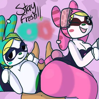 callie (splatoon), chrissy (animal crossing), francine (animal crossing) (animal crossing, nintendo) created by klutzatdusk