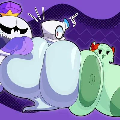 cappy (mario), king boo, lady bow (luigi's mansion, mario bros) created by cyandrive98