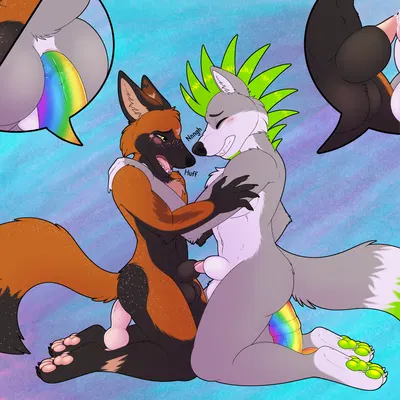 deacon (hammondjhippo), riley (thatblackfox) (kinktober) created by thatblackfox