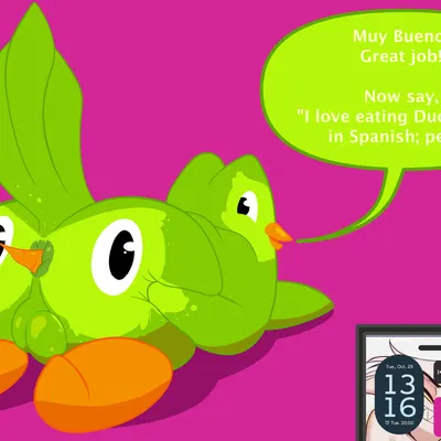 duo (duolingo) (duolingo, my chemical romance) created by lexi arts