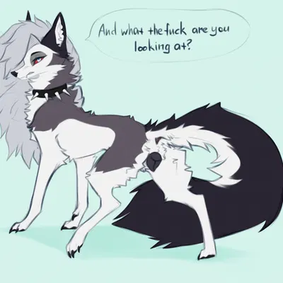 feral loona (helluva boss), loona (helluva boss) (hellaverse, helluva boss) created by taka (artist)