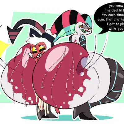 fizzarolli (helluva boss), moxxie (helluva boss) (hellaverse, helluva boss) created by moonix xero