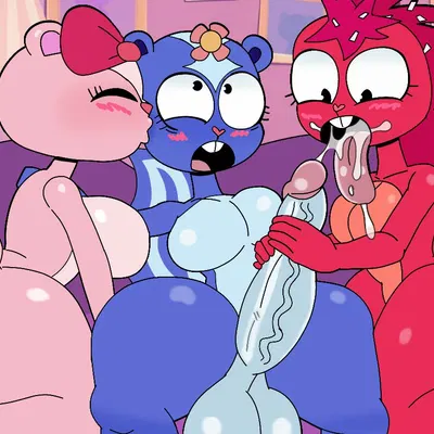 flaky (htf), giggles (htf), petunia (htf) (happy tree friends) created by furu flami