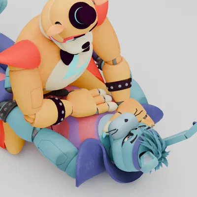 glamrock bonnie (fnaf), glamrock freddy (five nights at freddy's, five nights at freddy's: security breach) created by sfys