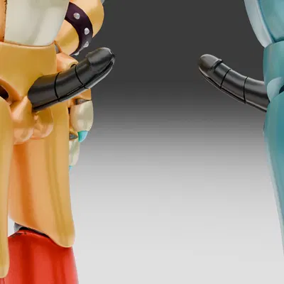 glamrock bonnie (fnaf), glamrock freddy (five nights at freddy's, five nights at freddy's: security breach) created by sfys