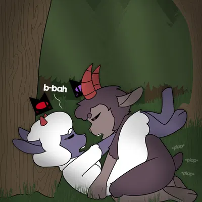 goat (cult of the lamb), lamb (cult of the lamb), red crown (cult of the lamb) (cult of the lamb, massive monster (studio)) created by lupopossum