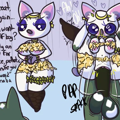 great fairy, serena (animal crossing), wolf link (animal crossing) (animal crossing, instant loss 2koma) created by klutzatdusk