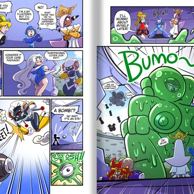 green devil (mega man), ice man (mega man), mega man (character) (capcom, mega man (series)) created by jajahyena (artist), sachasketchy