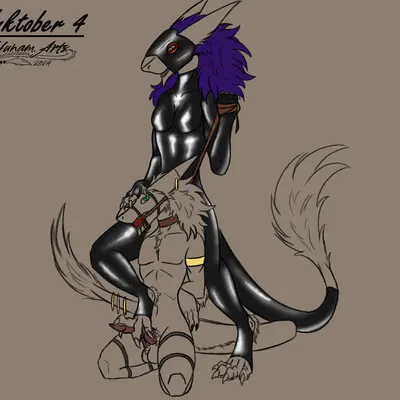 hedda wolf, kuro (hunam) (kinktober, kinktober 2024) created by hunamarts