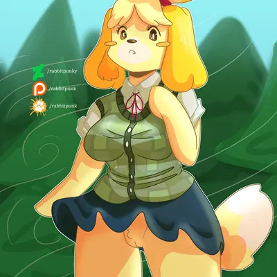 isabelle (animal crossing) (animal crossing, nintendo) created by rabbitpunk