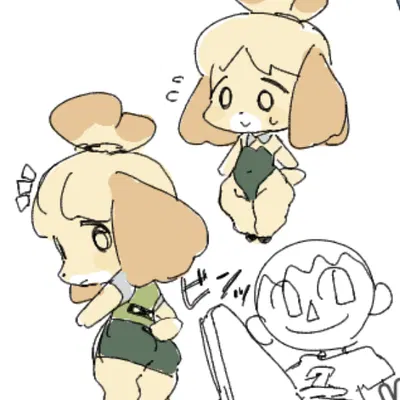 isabelle (animal crossing), villager (animal crossing) (animal crossing, nintendo) created by haramikarubi