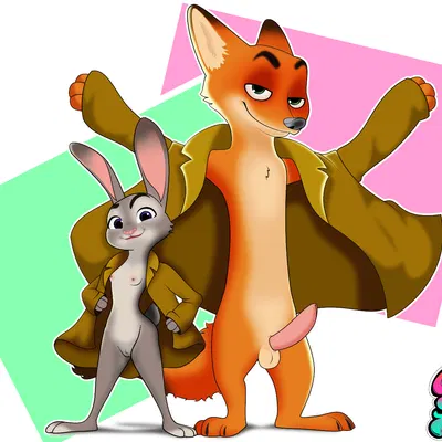 judy hopps, nick wilde (disney, zootopia) created by cocosashax