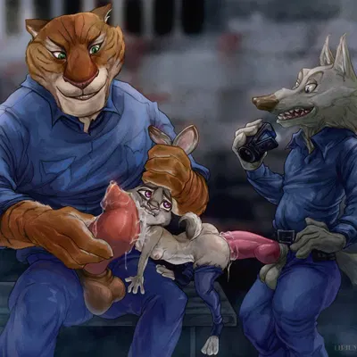 judy hopps, officer fangmeyer, officer wolfard (disney, zootopia) created by lirium chevalier