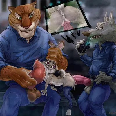 judy hopps, officer fangmeyer, officer wolfard (disney, zootopia) created by lirium chevalier