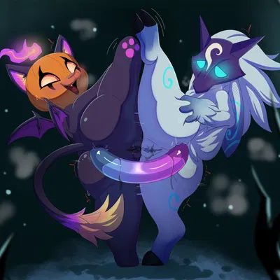kindred (lol), lamb (lol), yuumi (lol) (league of legends, riot games) created by apinkgrape