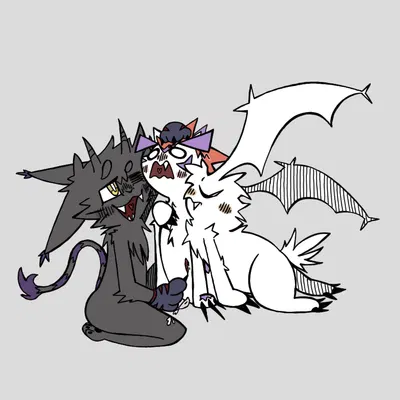 lune (blackgatomon), paboomon (bandai namco, digimon) created by knil (artist)