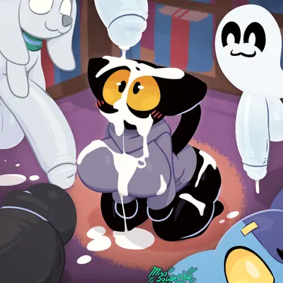 magnus (miso souperstar), momo (google), remmy (miso souperstar) (google, google doodle) created by miso souperstar