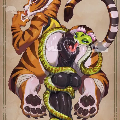 master tigress, master viper (dreamworks, kung fu panda) created by reagan long