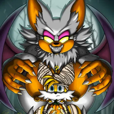 miles prower, rouge the bat, rouge the werebat (halloween, sega) created by foxium