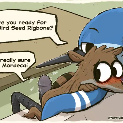 mordecai (regular show), rigby (regular show) (cartoon network, regular show) created by notsafeforwanking