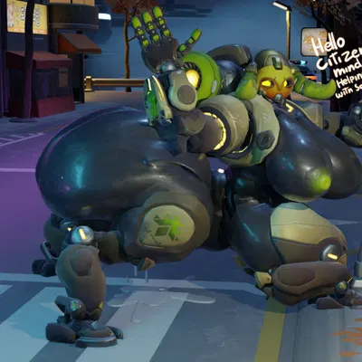 orisa (overwatch) (blizzard entertainment, overwatch) created by notsafeforgek