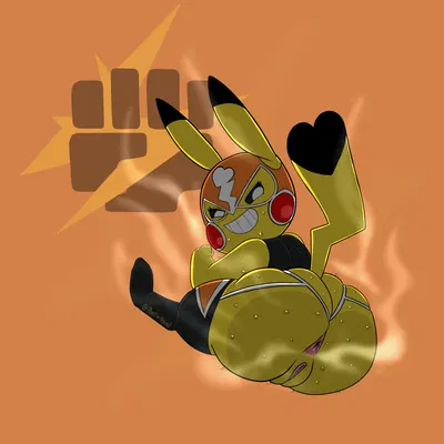 pikachu libre (nintendo, pokemon) created by bootiehound
