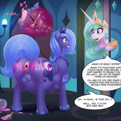 pinkie pie (mlp), princess celestia (mlp), princess luna (mlp) (friendship is magic, hasbro) created by augustbebel