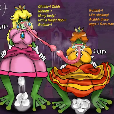 princess daisy, princess peach (mario bros, nintendo) created by miraimiru