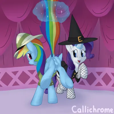 rainbow dash (mlp), rarity (mlp) (friendship is magic, halloween) created by callichrome