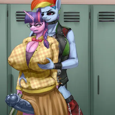 rainbow dash (mlp), twilight sparkle (mlp) (friendship is magic, hasbro) created by saimelon